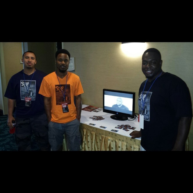 Promoting the film in Philly with  Co Producers Will Medero (left) , Hakim Hill, and Noube Rateau (right) (Director)
